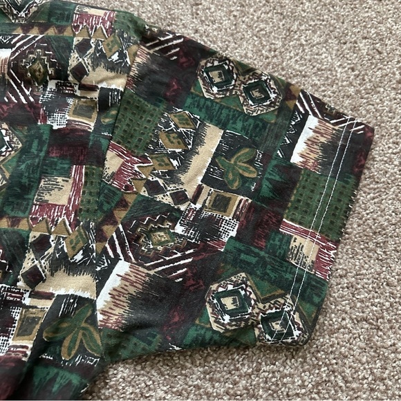 Vintage 80s Colleens Collectibles Green Tribal Print Short Sleeve Romper Size XL - Picture 12 of 16